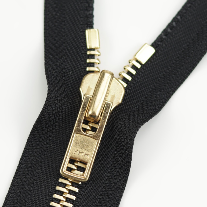 YKK Excella 8号平牙单头闭口拉链 箱包皮具口袋袖口鞋子 金色齿