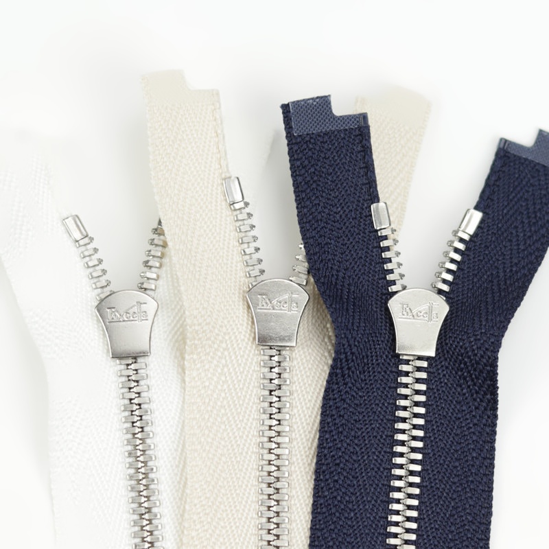 YKK Excella 3号 玉米牙双头门襟开口拉链 030 031 058 PC 银色齿