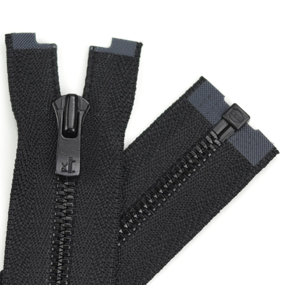 日本YKK Excella 3号玉米牙 外套门襟单开口拉链 X1 亮黑齿
