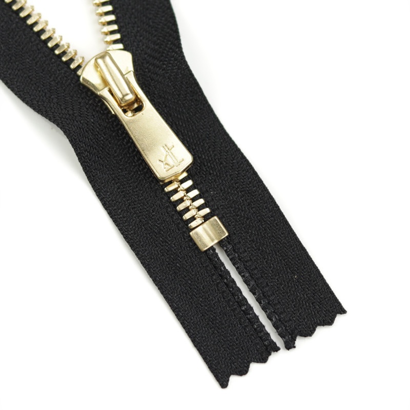 YKK Excella 5号玉米牙单头闭口拉链箱包皮具口袋袖口领口 金色齿