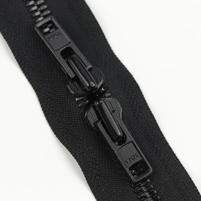 定制 YKK Excella 8号玉米牙双头闭口拉链 箱包皮具 亮黑齿 X1