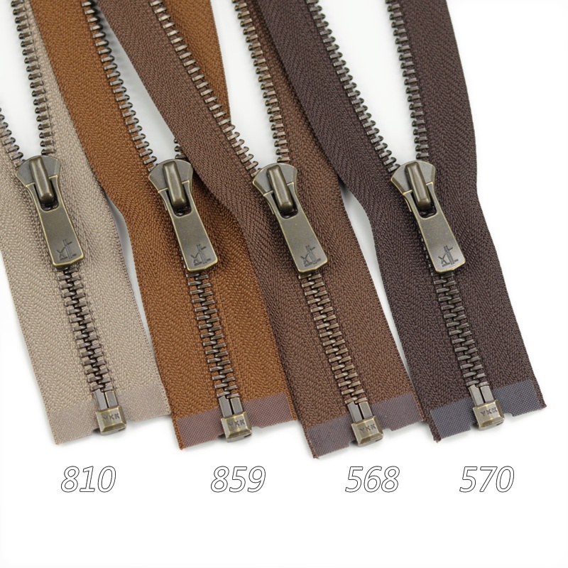 日本YKK Excella 5号 平牙单开口拉链 810 859 568 570 I 古铜齿